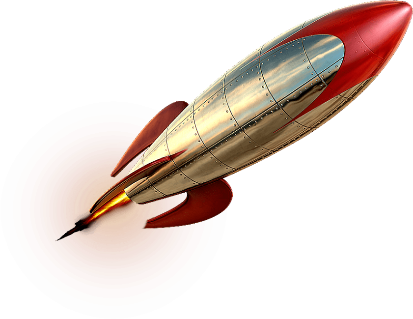 Best Red-white Steel Rocket Png - Rocket Png (850x658), Png Download