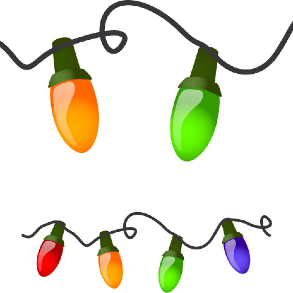 Christmas Lighting Clip Art - Christmas Lights On A String (1024x1024), Png Download