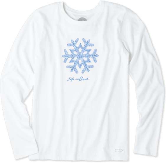 Women's Primal Snowflake Long Sleeve Crusher - Imagine Dragons Triangle Logo White Long Sleeve T Shirt (570x570), Png Download