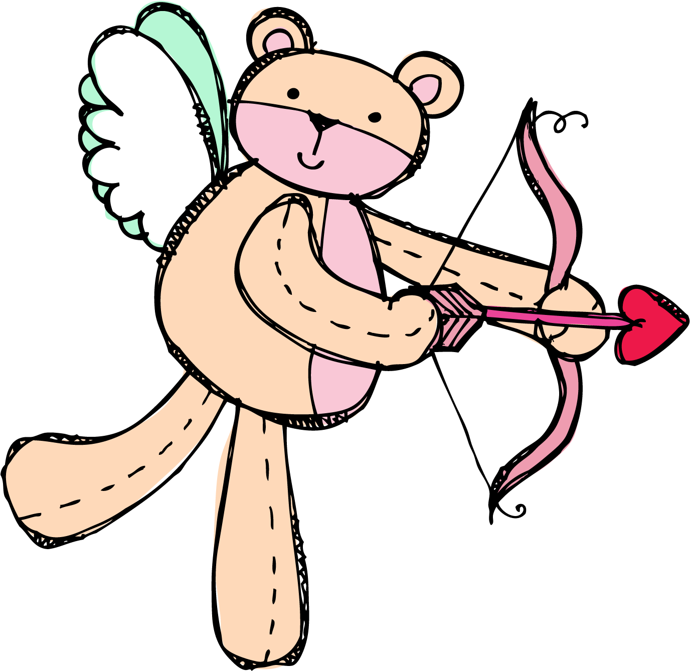 Bear Cupid Png (1377x1364), Png Download