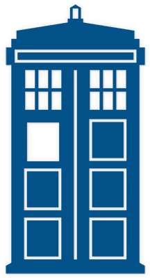 Tardis Front 200 Listing - Doctor Who Tardis Black And White (400x400), Png Download