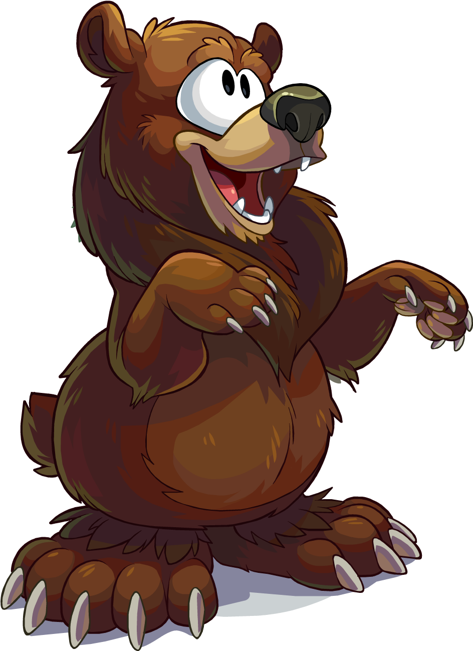 Newspaper Issue 444 Brown Bear - Club Penguin Bear (951x1311), Png Download