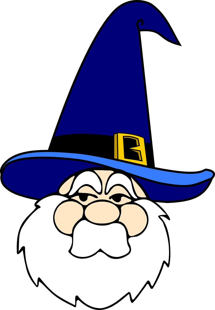 Wizard In Blue Hat Clipart Png For Web (441x600), Png Download