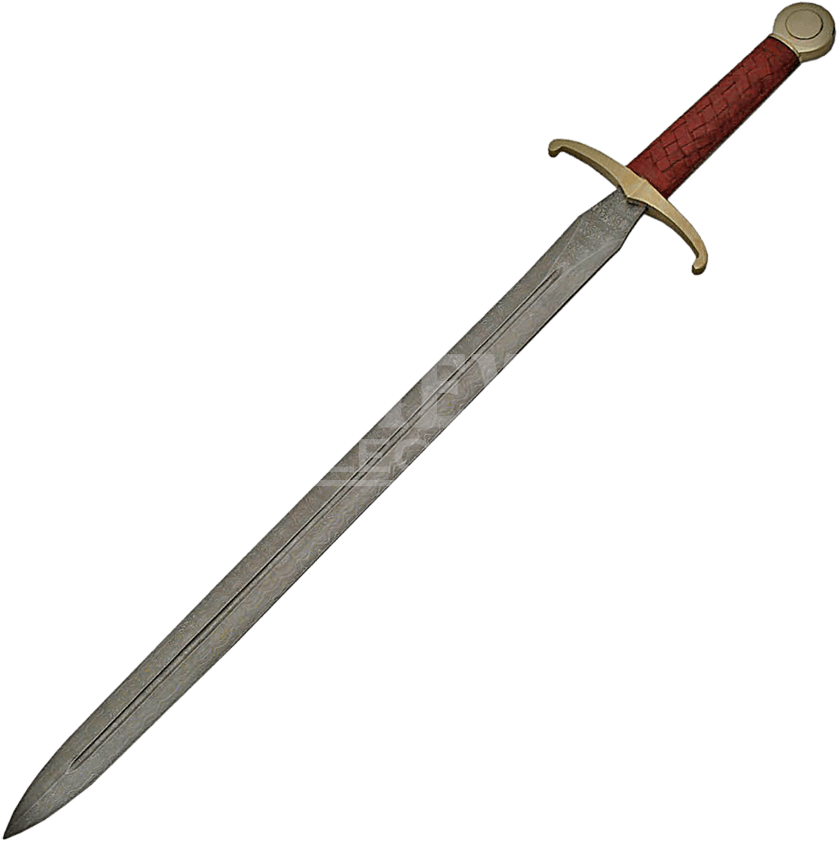 Damascus Excalibur Sword Steel - Foam Sword (850x850), Png Download