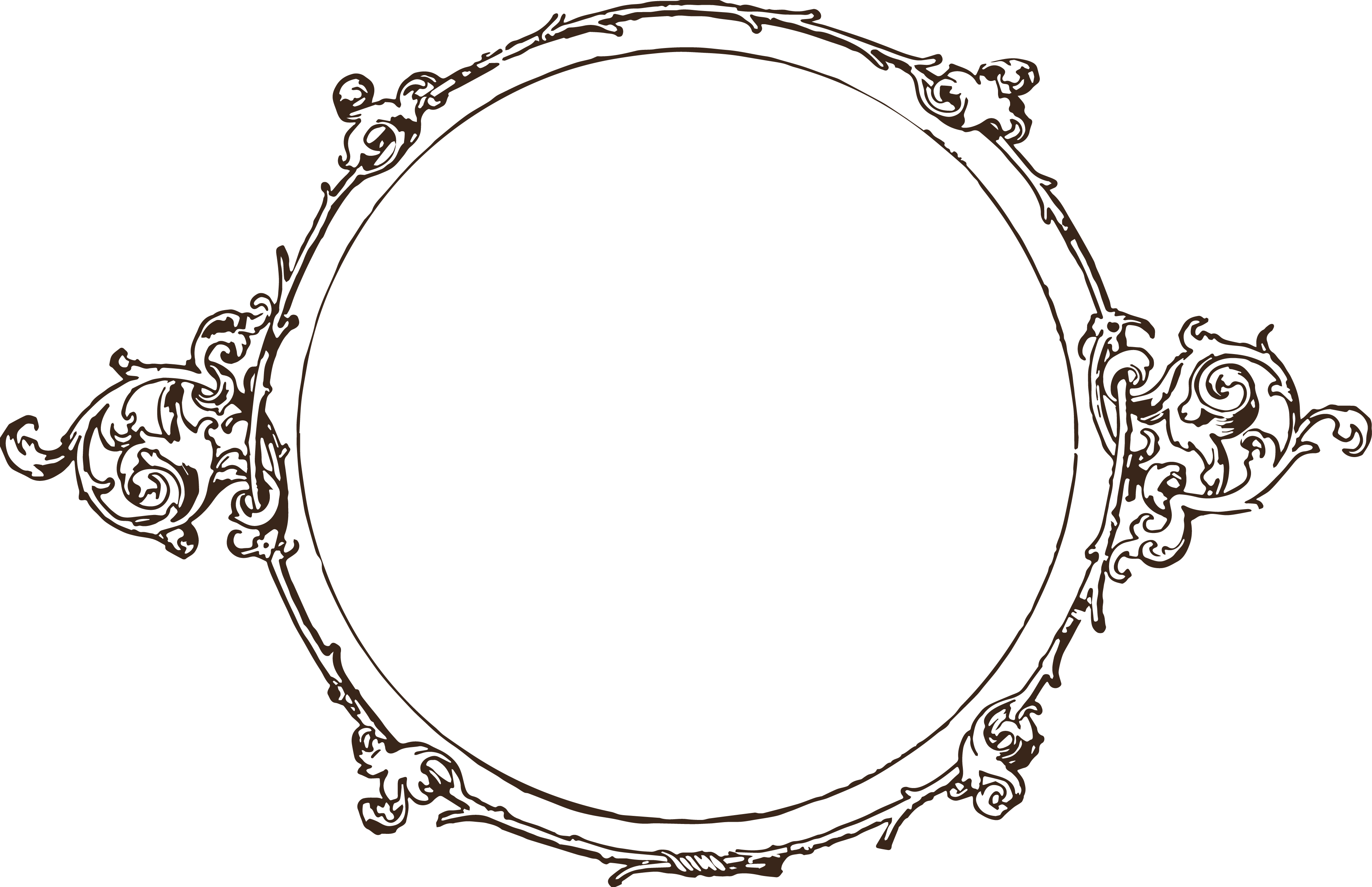 Elegant Circle Border - Vintage Circle Frame Png (3742x2420), Png Download