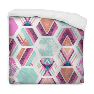 Watercolor Hexagon Seamless Pattern With Geometric - Watercolor Painting (400x400), Png Download