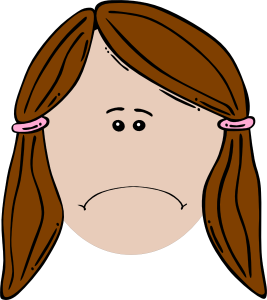 Sad Girl Face Cartoon (534x600), Png Download