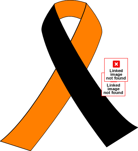 How To Set Use Black And Orange Ribbon Svg Vector (546x599), Png Download