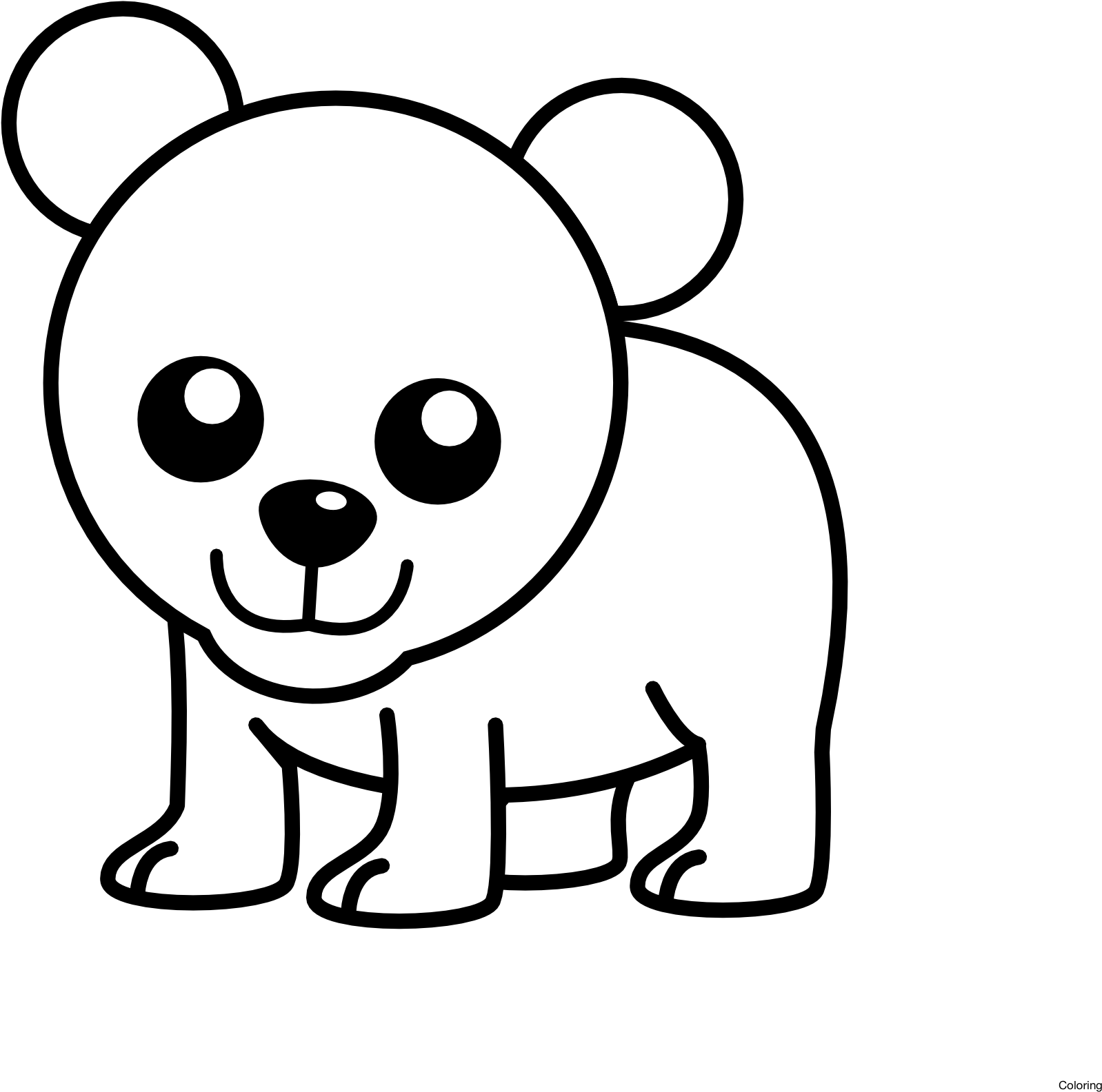 Png Cute Drawing At Getdrawings Com Free For - Black And White Polar Bear (1969x1969), Png Download