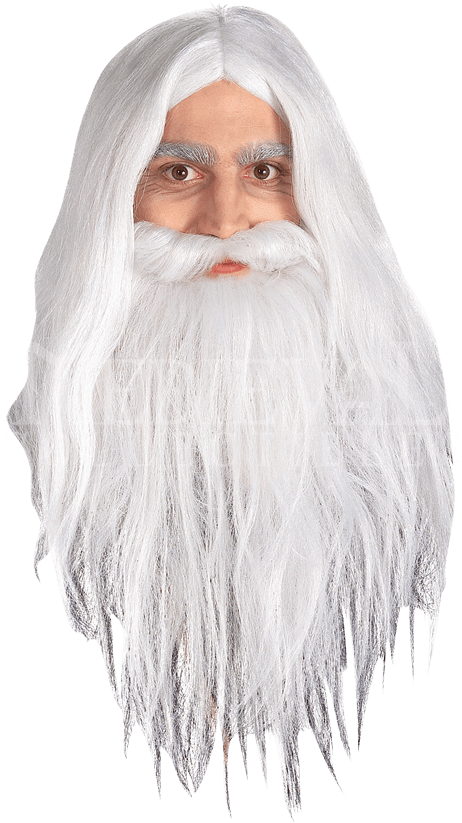 Childs Lotr Gandalf Wig And Beard Set - Children's Lord Of The Rings Gandalf Beard (850x850), Png Download