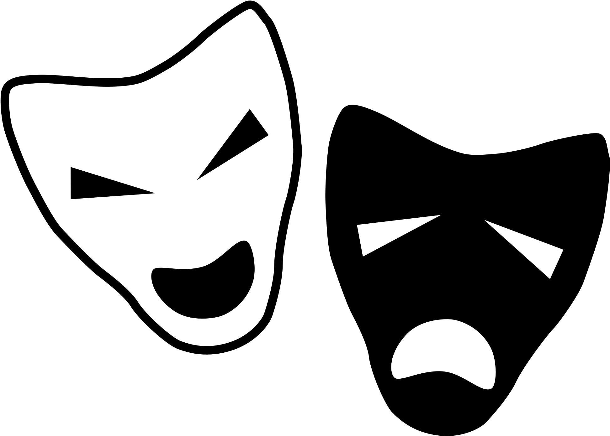 Black And White Players - Drama Svg (1280x916), Png Download
