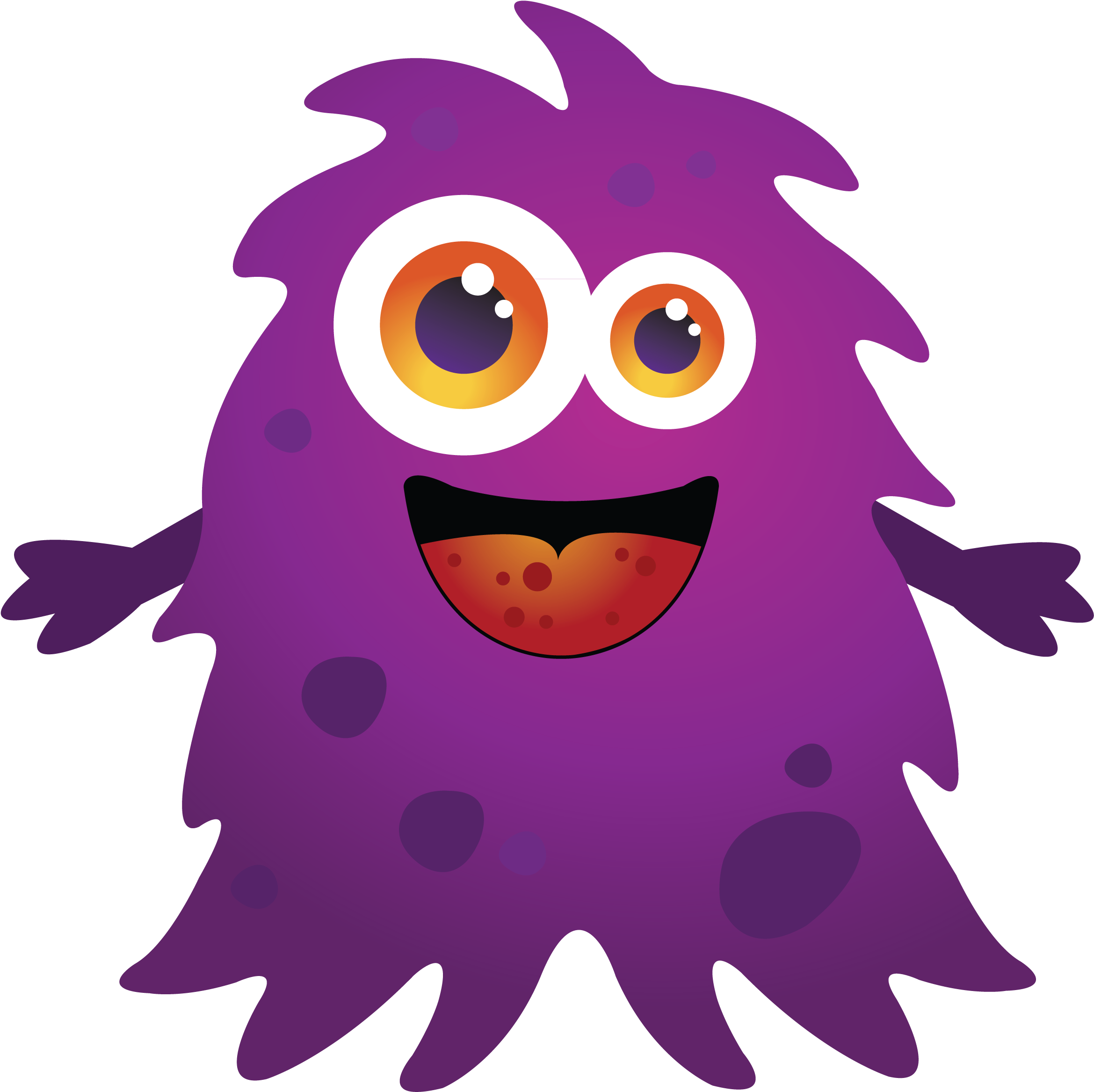 Free Monster Clip Art Pictures - Purple Monster Clipart (2400x2400), Png Download