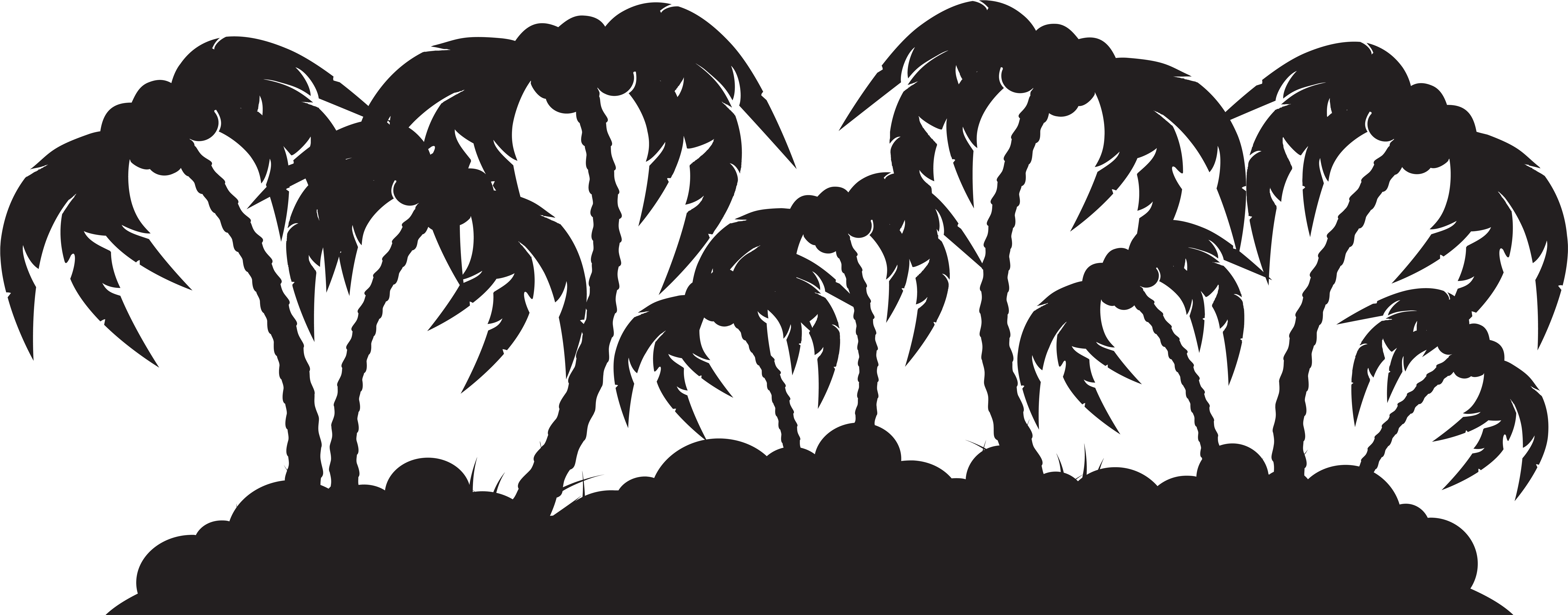 Palm Clip Art Image Gallery Yopriceville View - Island Silhouette Png (8000x3139), Png Download