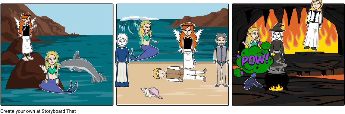 The New Little Mermaid - Cartoon (1164x385), Png Download