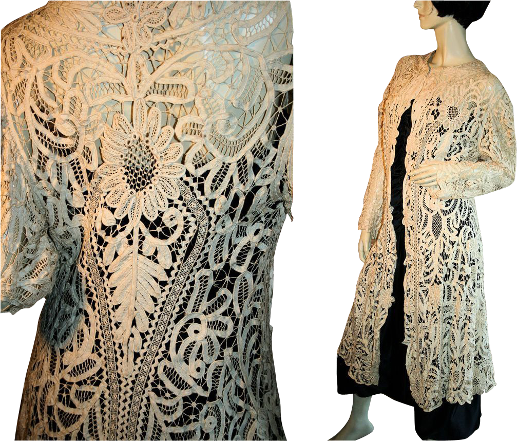 An Amazing Handmade Antique Edwardian Battenburg Lace - Crochet (1006x1006), Png Download