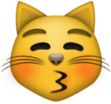 Free Png Ios Emoji Kissing Cat Face With Closed Eyes - Cat Face Emoji (480x502), Png Download