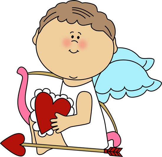 Cupid Clipart Valentines Freeuse Library - Valentine Cupid Clipart (550x533), Png Download