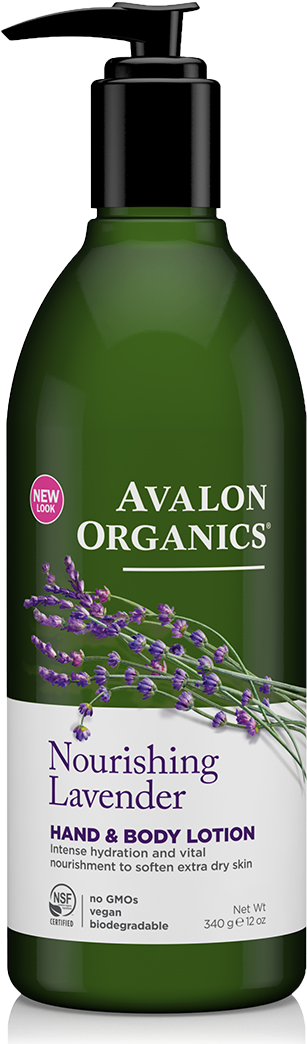 Organic Body Lotion - Avalon Organics Lavender Hand And Body Lotion (580x1075), Png Download