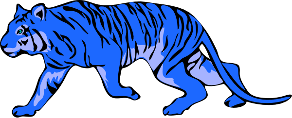 Blue Tiger Clipart - Blue Tiger Clip Art (600x243), Png Download
