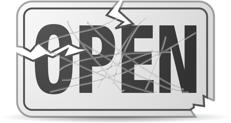 A Sign Of Scratching And Damaging - Open Sign Clip Art (800x800), Png Download