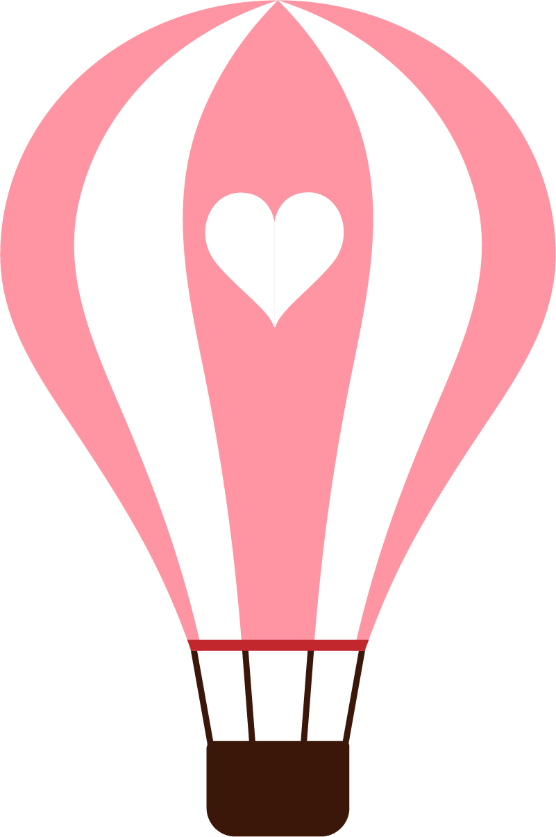 Hot Air Balloon Cartoon Clip Art - Hot Air Balloon Heart Clipart (801x1206), Png Download