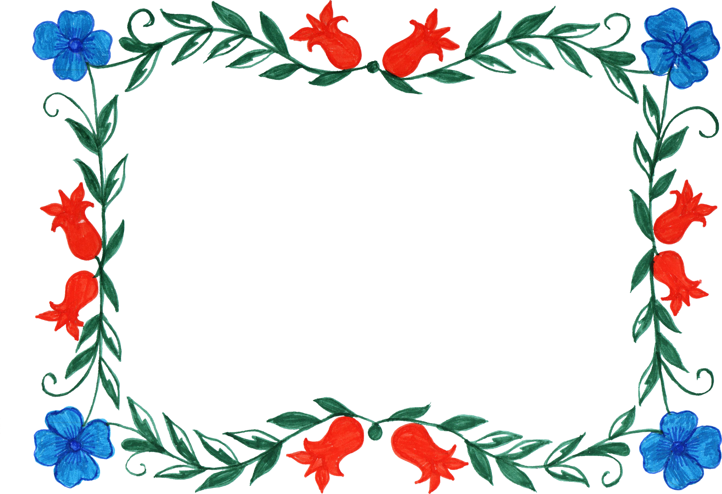 Free Download - Flower Frames (2532x1731), Png Download