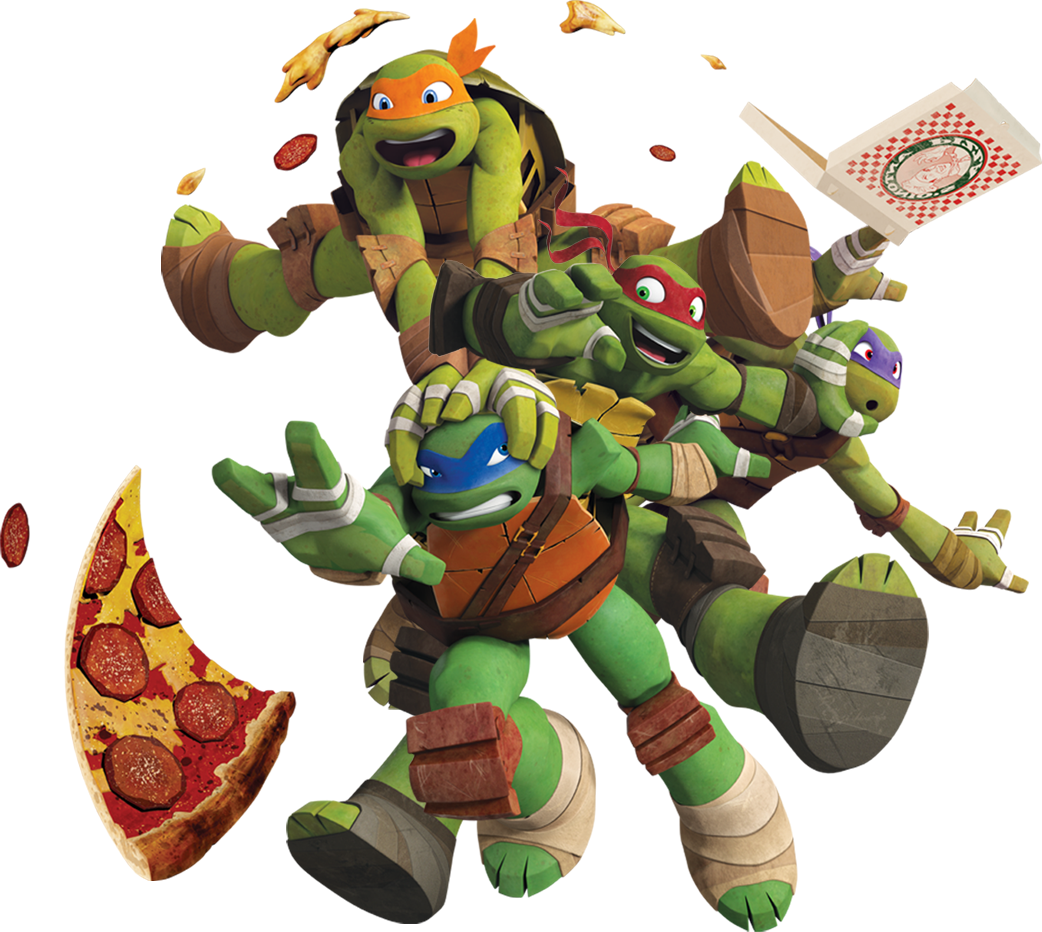 Tortugas Ninja Png - Teenage Mutant Ninja Turtles With Pizza T Shirt (1042x932), Png Download