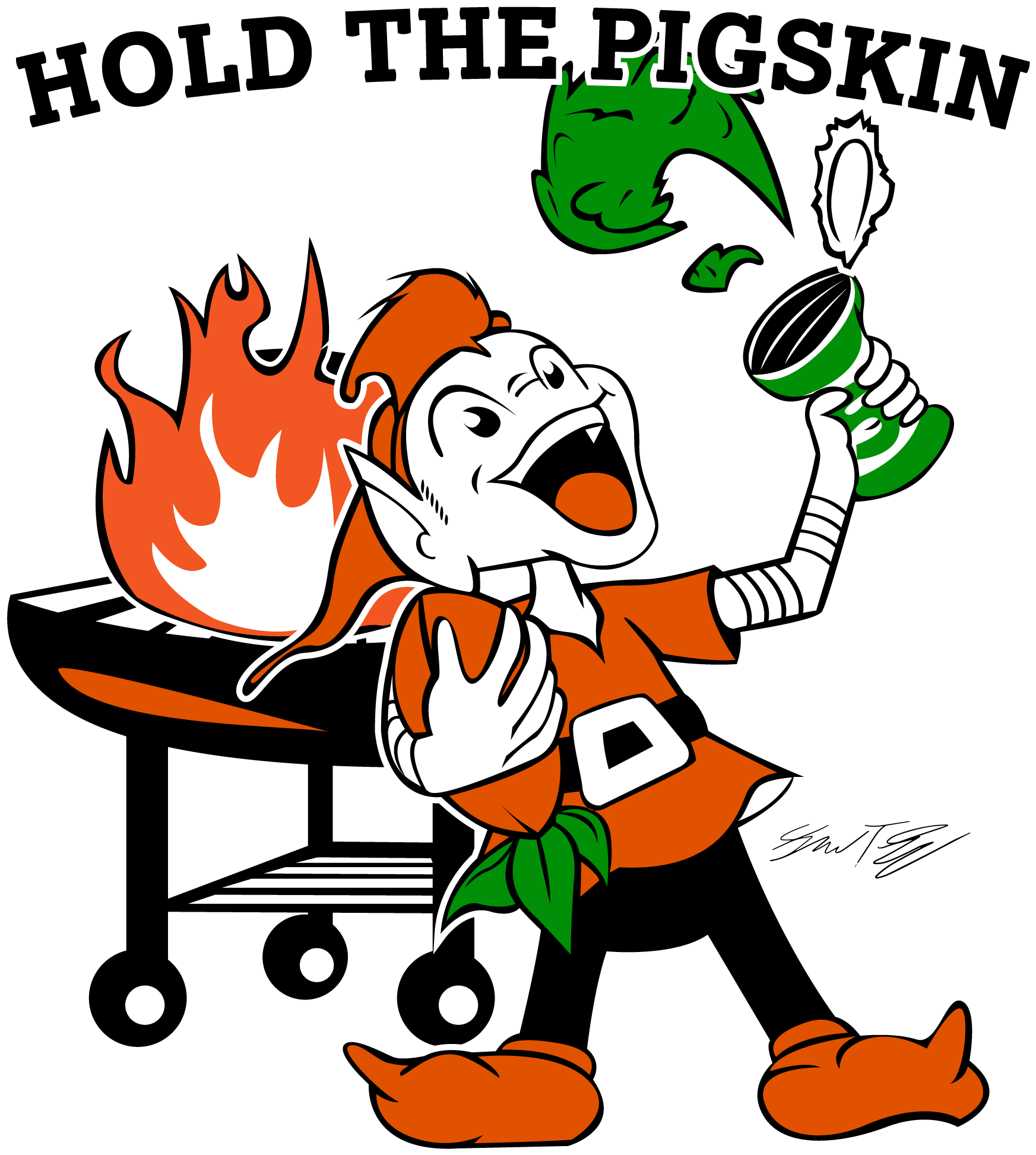 Graphic Royalty Free Library Hold The Pigskin A - Tailgate Party (2205x2305), Png Download