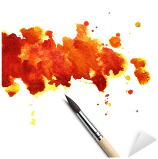 Abstract Watercolor Painted Background With Brush Sticker - Artist Brush (400x400), Png Download