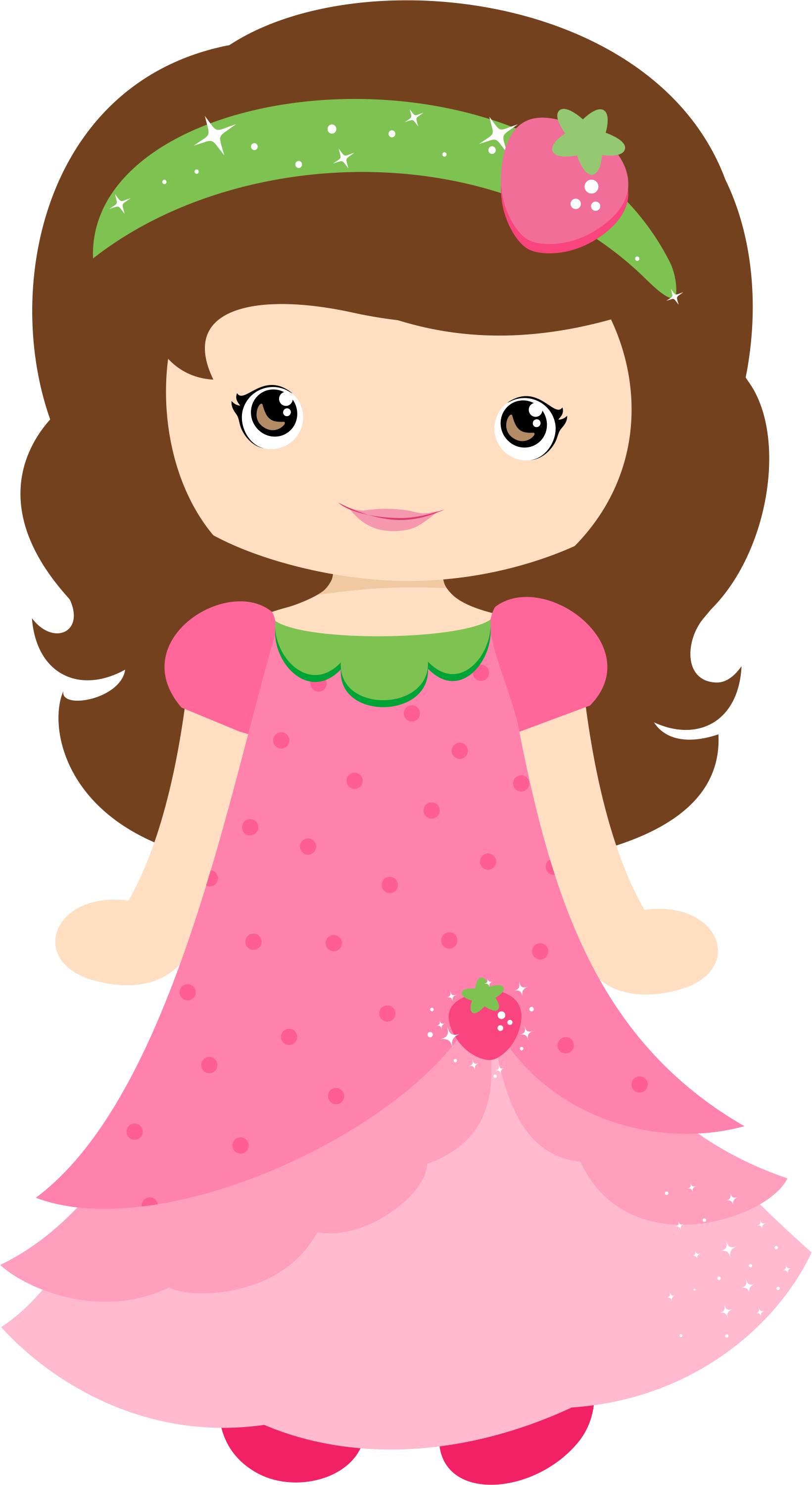 Image Moranguinho Grafos Strawberrygirl Png Minus Girl - Clip Art Dolls (1641x3001), Png Download