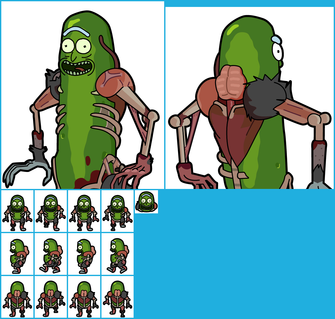 Click For Full Sized Image Rat Suit Pickle Rick - Pocket Mortys Pickle Rick (1304x1241), Png Download