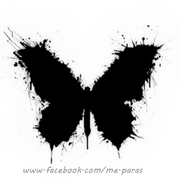 Abstract Black Butterfly Tattoo With Some White Accents - Black Butterfly Tattoo (391x400), Png Download