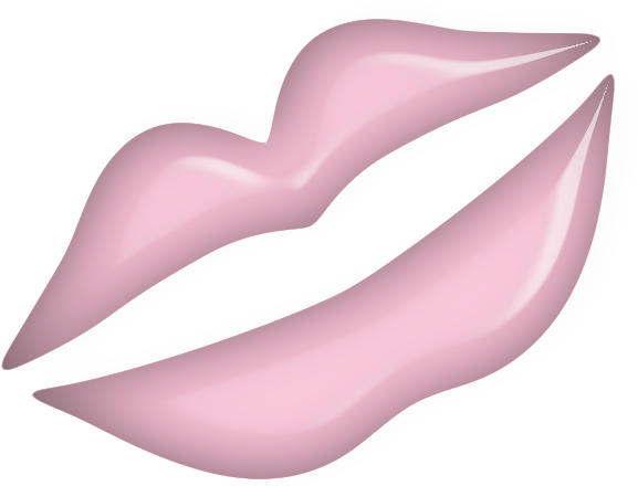 Pink Kiss Lips Png Clipart - Clip Art (584x443), Png Download