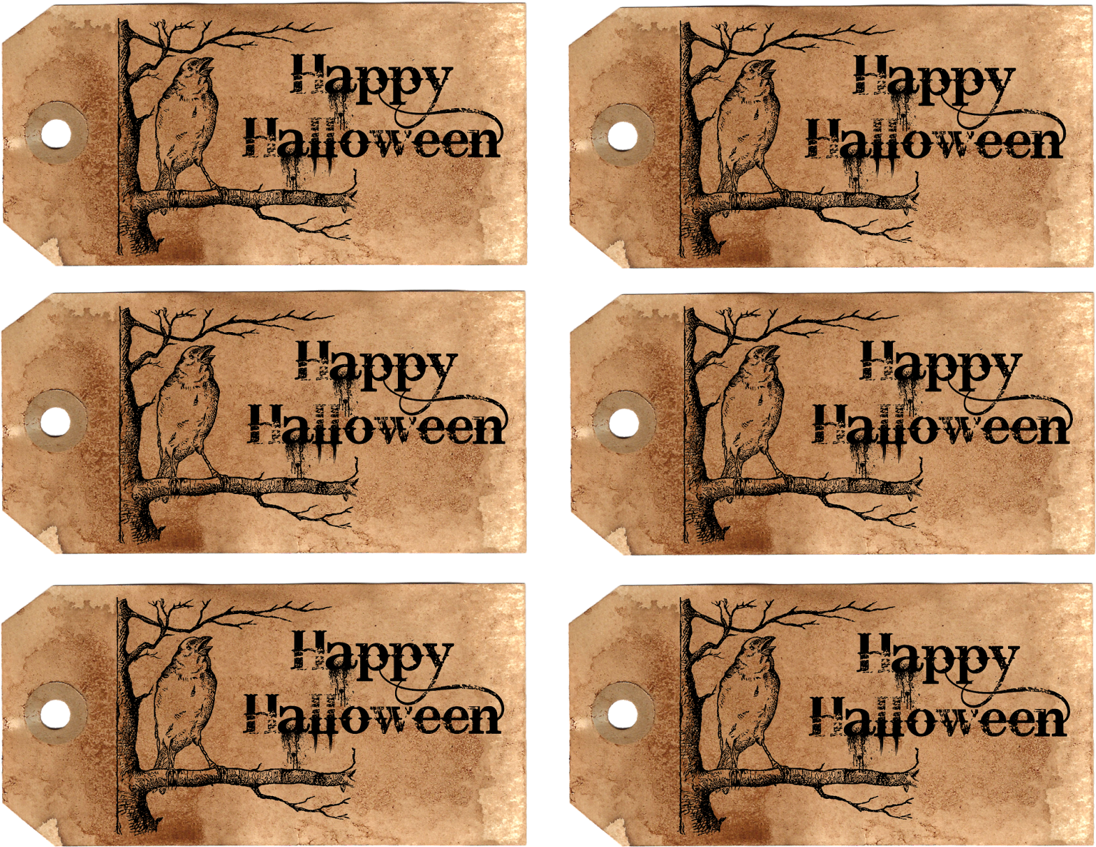 Halloween Gift Tags Collage Sheet - Stampendous Cling Rubber Stamp, Halloween Wish (1600x1237), Png Download