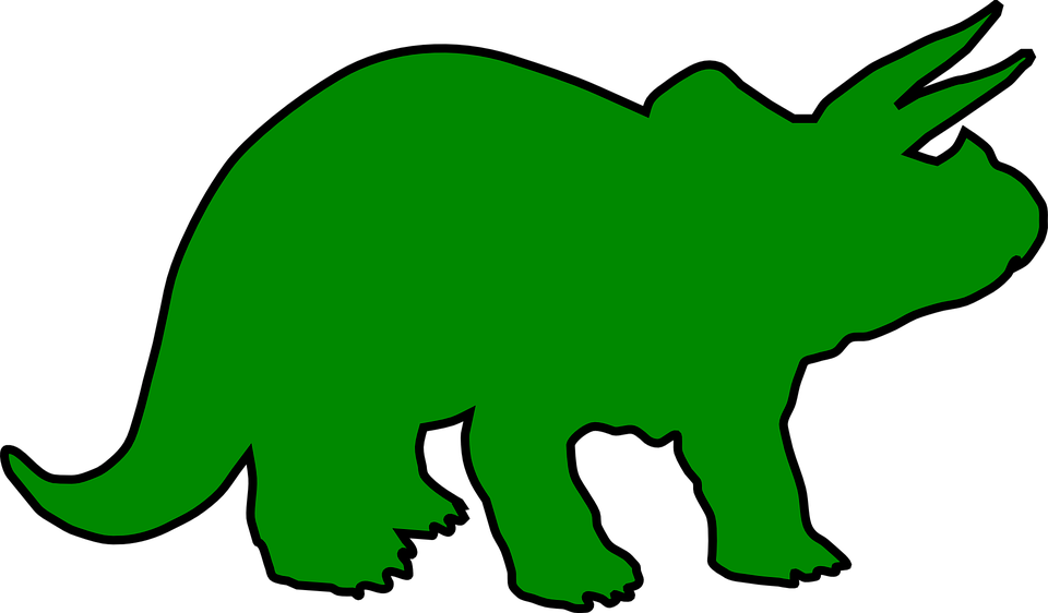 Dinosaur Triceratops Dino - Green Triceratops Clipart (960x562), Png Download