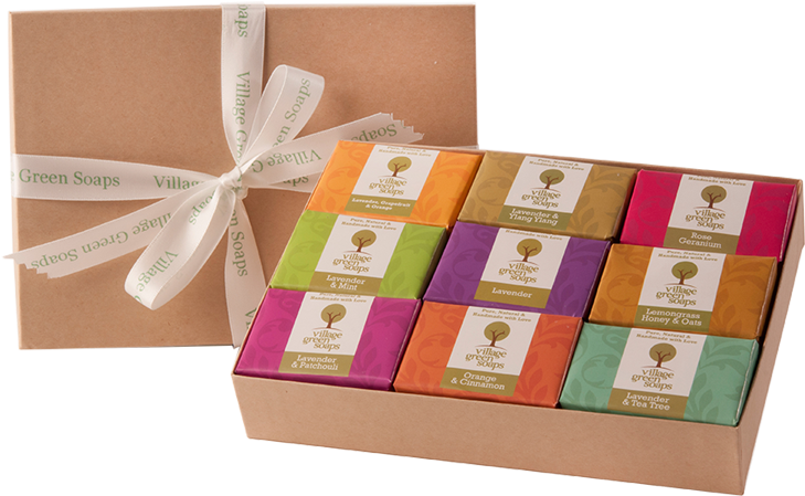 Large Gift Box - Village Green Soaps Luxury Handmade Soap Selection (800x750), Png Download