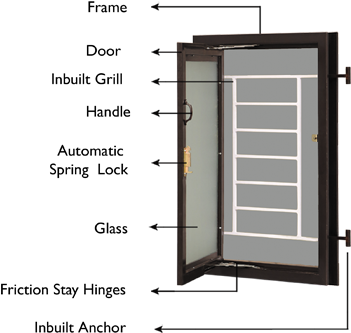 Gi Windows - Special Features - Door (363x434), Png Download