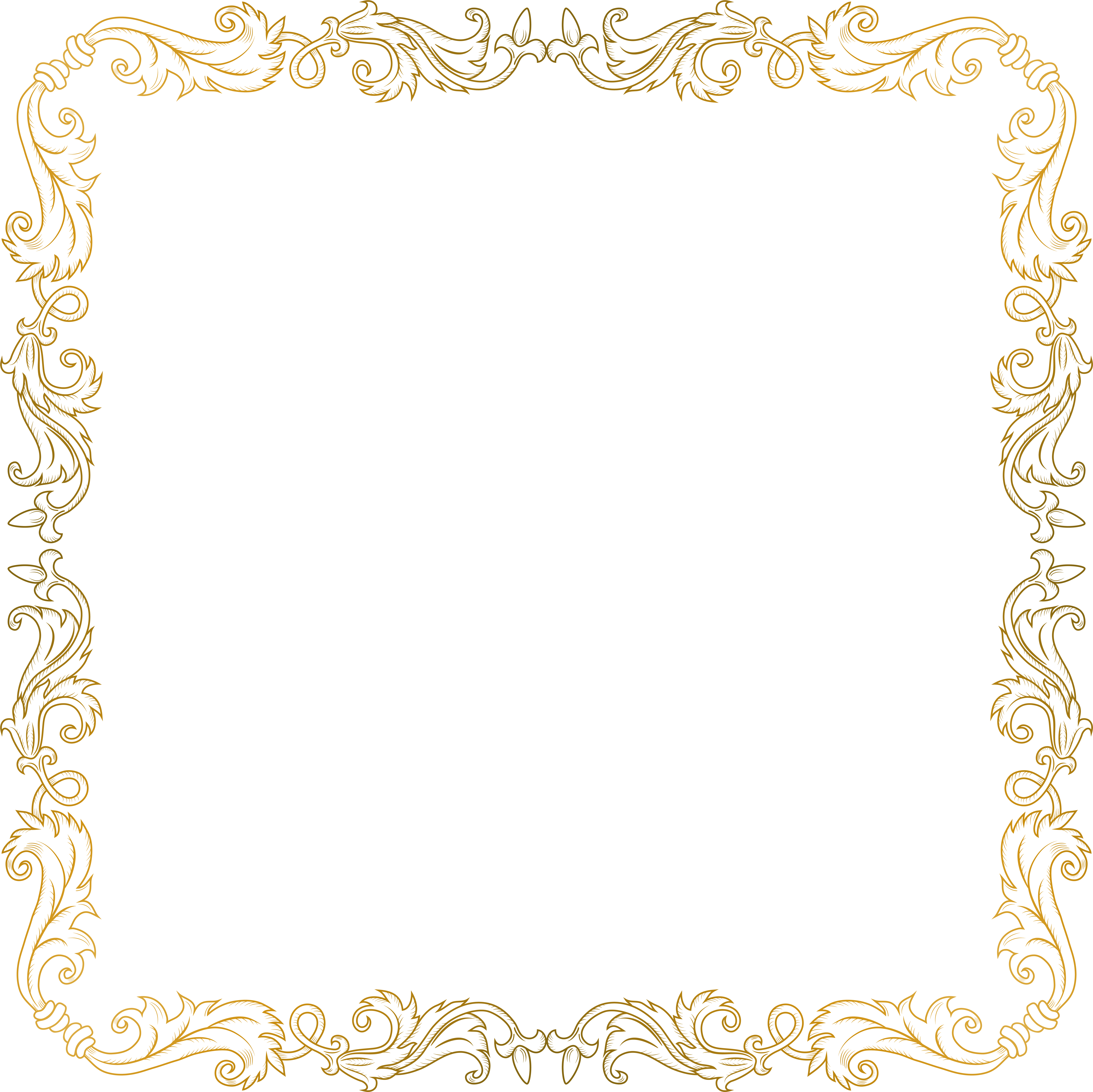 Golden Border Png (8000x7993), Png Download