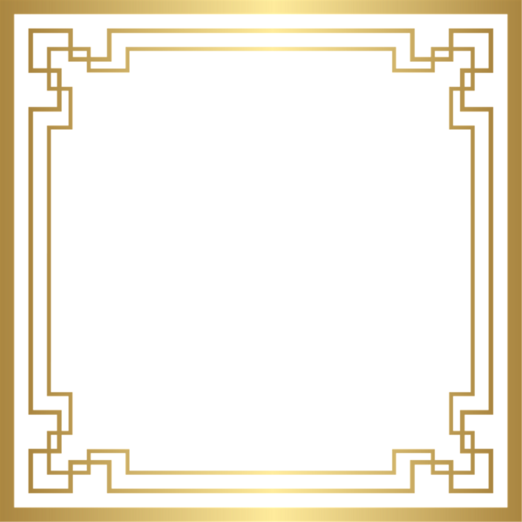 Square Gold Golden Frame Border Squareframe Decoration - Art Deco Frame Clipart (1024x1024), Png Download