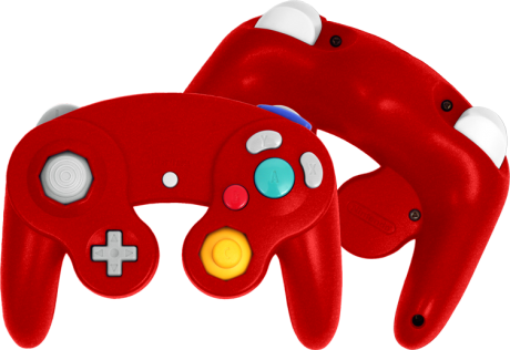 Fire Red - Black And White Gamecube Controller (460x316), Png Download