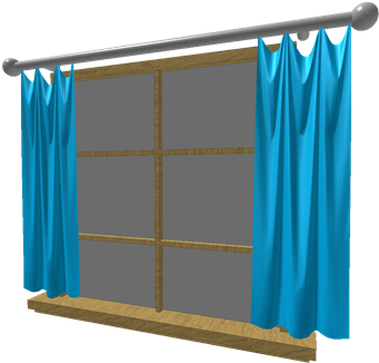 Cyan Wooden Frame Window - Portable Network Graphics (420x420), Png Download