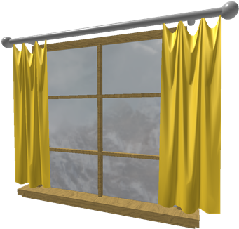 Bright Yellow Wooden Frame Window - Window (420x420), Png Download