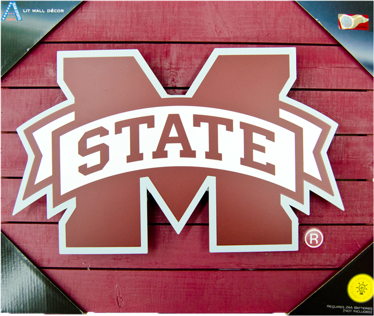 Team Sports Banner M Light On Wooden Frame - Mississippi State University Pennant (800x800), Png Download
