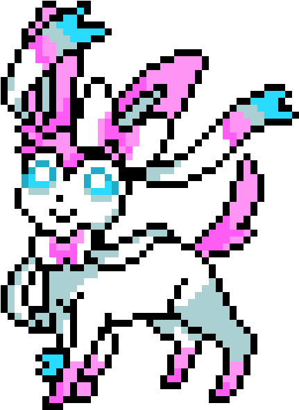 Sylveon - Pixel Art Pokemon Nymphali (540x620), Png Download