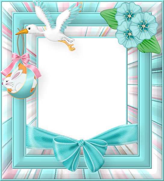 Easter Frames For Photoshop Png Image Background - Blue Easter Frame Png (545x600), Png Download