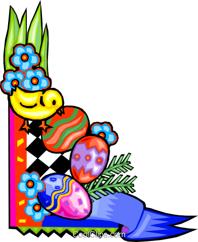 Easter Egg Border Royalty Free Vector Clip Art Illustration - Easter Clip Art Borders (392x480), Png Download