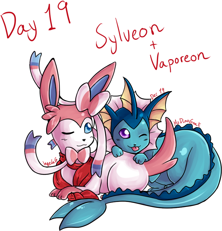 Image Result For Sylveon And Vaporeon - Pokemon Sylveon And Vaporeon (900x900), Png Download