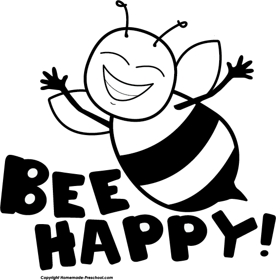 Prek Yoga, Ages 3-5 - Bee Clipart Black And White (558x566), Png Download