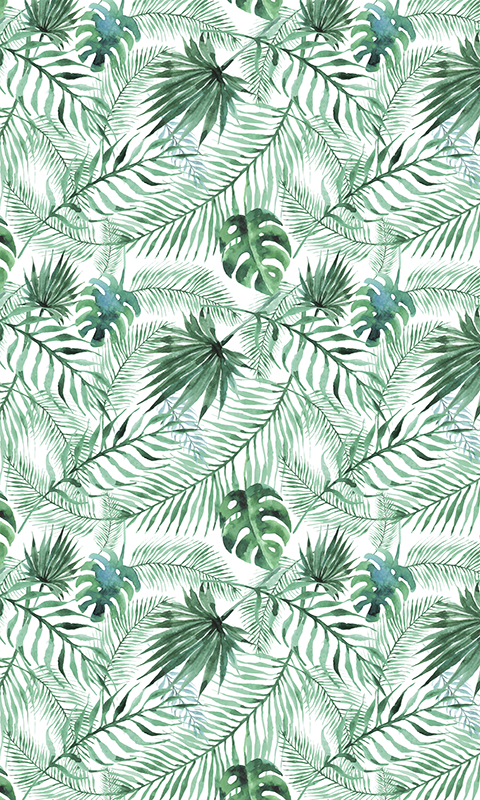 Tropical Plants Shower Decal - Zazzle Tropische Palme Verlässt Muster-fleece-decke (480x800), Png Download