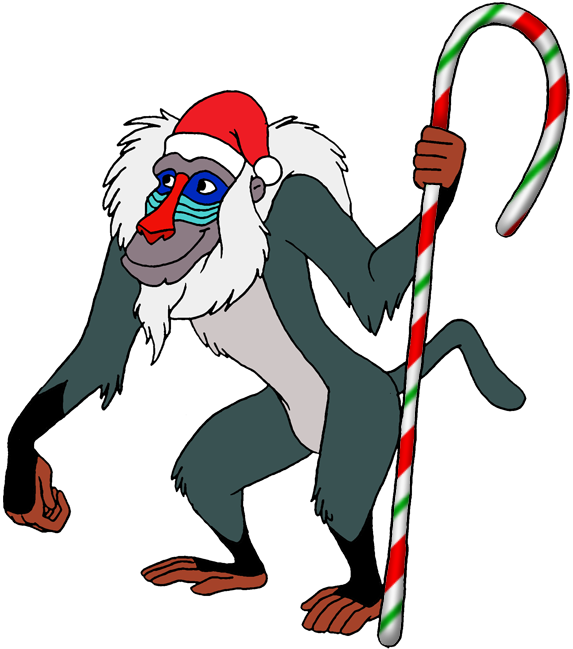 Rafiki Png Clipart - Lion King Christmas Png (573x649), Png Download